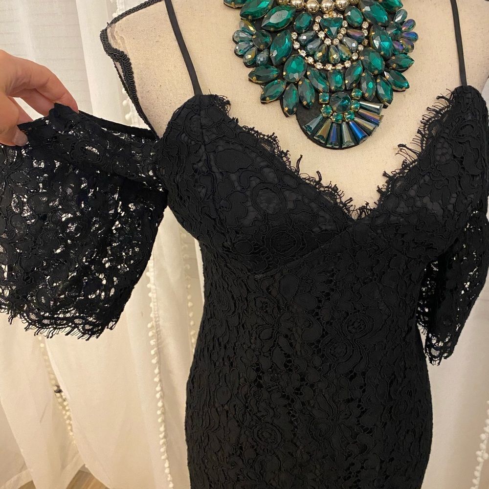Bardot lace midi dress, size 8